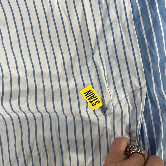 RTR MonseSleeveless Mixed Stripe Shirt Sz 12 asymmetrical blue white sleeveless - Picture 5 of 8